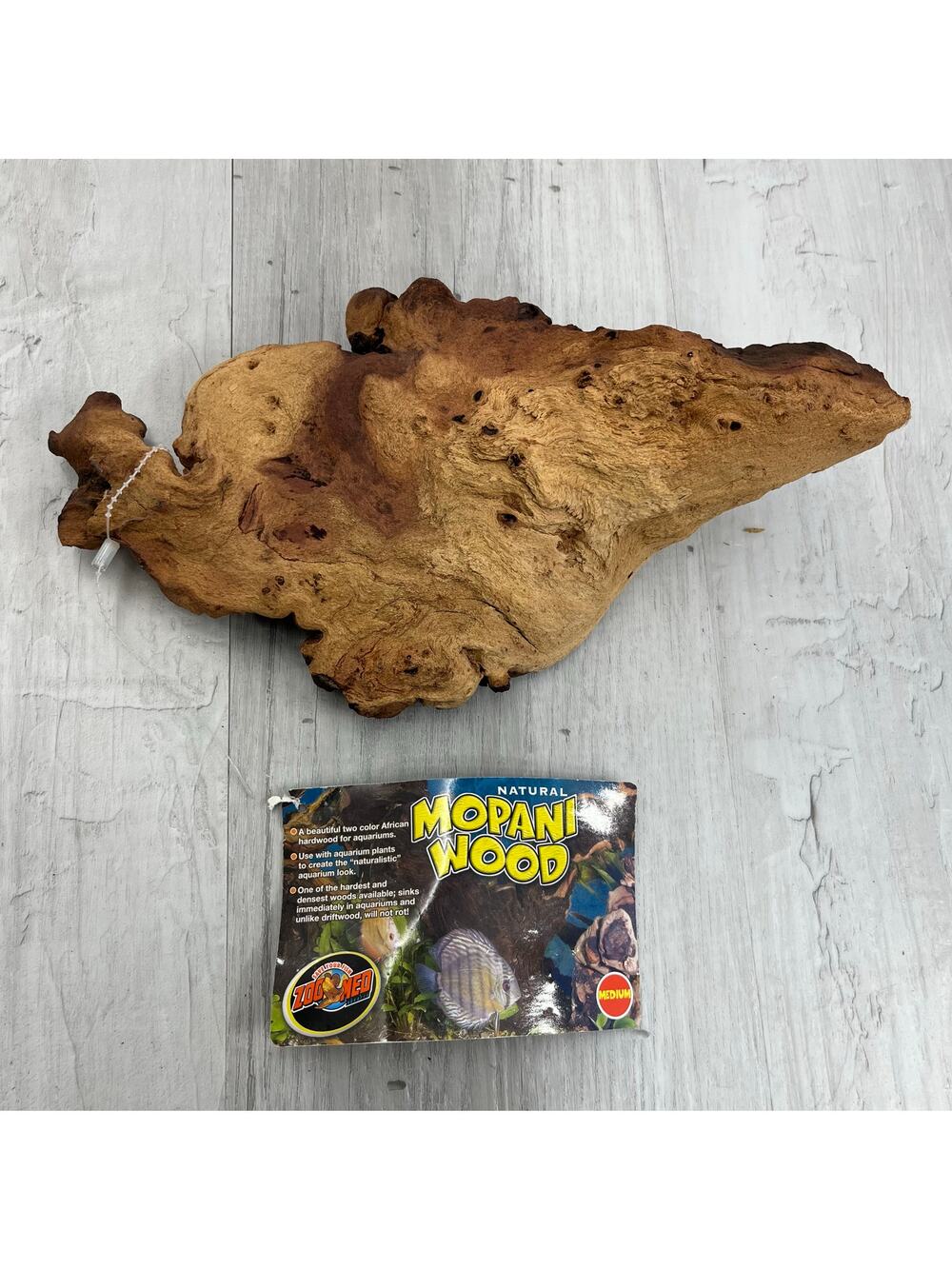 Zoo Med Mopani Wood Driftwood Natural Sinking Hardwood for Fish & Reptiles